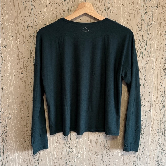 Beyond Yoga Morning Light Pullover Long Sleeve Hunter Green Nocturnal Navy sz S - Picture 5 of 6